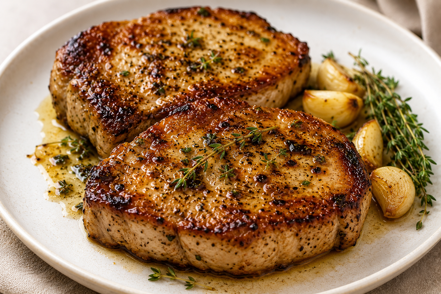 Garlic Herb Butter Sous Vide Pork Chops